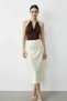 Women's Bodysuit with Neck Accessories and Snap Buttons at the Hem, Bitter Brown - 4