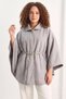 Women's Pocket Detailed Belted Cashmere Poncho Gray - 4