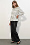 Women's Collared Tie-Dye Polka Dot White Blouse - 2