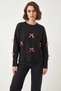 Women's Bow Detailed Knitwear Black Sweater