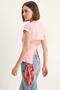 Women's Cotton Corset with Metal Buckle on the Back and Slit Detail, Top Dusty Pink - 3