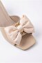 Women's Bow Detailed Slippers Beige - 2