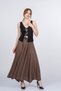 Women's Summer Brown Velmora Modal Fabric Straight Waist Skirt 6895 - 3