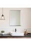 Frameless Wall Mirror Beveled Edge 28” x 20“ Bathroom Mirror for Over Sink | Rectangular Farmhouse Mirror, Tempered Glass, Hangs Horizontally or Vertically for Living Room, Entryway, Restroom