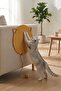 Pet Handmade Cat Scratching Mat with Toys, 100% Cotton Rope, Yellow - 4