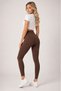 High Waist and Straightening Features with a Firming Effect Brown Corset Leggings - 3