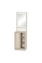 Kinder 1 Door Open Shelf Tall Dresser With Mirror Durable Dressing Table Vanity Table Makeup Table Desk With Storage Bedroom Furnitures - White & Sonoma Oak - 4