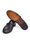 Black Color Laceless Genuine Leather Leather Sole Men's Shoes - 3