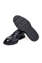 Black Color Laceless Genuine Leather Men's Shoes - 3