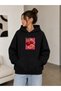 Cherry Citrus Printed Black Unisex Kangaroo Pocket Hooded Sweatshirt Hoodie