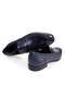 Dark Blue Color Laceless Genuine Leather Leather Sole Men's Shoes - 2