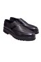 Black Color Lace-Up Genuine Leather Men's Shoes
