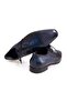Dark Blue Color Lace-Up Genuine Leather Men's Shoes - 2