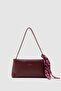 Alya Scarf Detailed Baguette Bag Burgundy