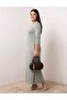 Women's Plus Size Three Quarter Sleeve V-Neck Long Dress 5475-26 - 2