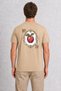 Folk Art Style Apricot Design T-Shirt - Cream - 2