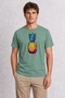 Pop Art Pineapple Print T-Shirt - Green