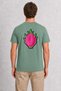 Unisex Brave Dragon Fruit Back Print T-Shirt - Green