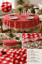 Round Tablecloth Red Gingham Lace Stain Resistant Kitchen Dining Table Cover - 3