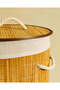 Natural Round Foldable Bamboo Laundry Hamper With Lid - 5