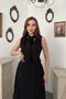 Black Embroidered Halter Neck Dress - 2