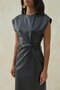 Black Leather Knotted Dress - 2