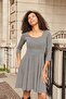 Women's Patterned Winter Stretch Fabric Front-Back Balen Collar Skirt Piece by Piece Kilos Dress-Fish Back - 4