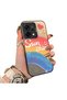 Oppo Reno 14F 5g Compatible Silicone Edge Hard Back Case Couple Rainbow Pattern Phone Case