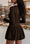Crew Neck Mini Balloon Dress Jt9189 - 3