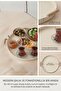 48 cm Round Metal Tray with Wooden Handle Breakfast Tea Coffee Presentation Tray - 2