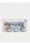 3 Pairs of Car Patterned 100% Cotton Flexible Antiallergic Brown Blue Gray Male Newborn Baby Socks (0-1 Year Old) - 3