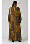 Plus Size Patterned Viscose Dress Brown - 4