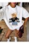 Unisex Street Style Bear Oversized Printed Crew Neck T-Shirt
