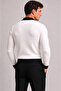 Men's Long Sleeve Slim Knitwear with Sleeve and Collar Detailing - 2
