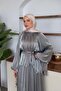 Elfida Satin Set Evening Dress Gray - 2