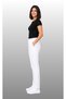 Women's Elastic Waist White, Navy Blue, Black Lycra Belinda Fabric Doctor Medical Single Bottom Trousers - 4