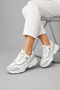 Paradox Women's Casual Comfortable Lace-Up Detailed Sneaker Sports Shoes - White - 3