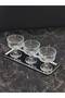 Silver Doa 3-Piece Glass Bowl Set with Tray, Breakfast, Snack, and Sauce Serving Dishes with Baton Tray, 4 Pieces - 4