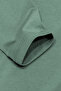 Men's Colbert Long Sleeve O-Neck Unprinted Flowy Combed Cotton T-Shirt Light Green - 4