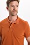 Men's Slim Fit Premium Series 100% Cotton Soft Textured Mercerized Mustard Polo Collar T-Shirt - 6