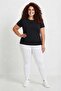 White Women's Cotton Flexible Combed Cotton Long Leggings + Gift Sleep Band - Compatible with Large Sizes - 2