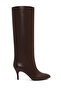 Women's Brown Thin Heeled Leather Boots Wf160005Dv