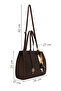 Women's Brown Printed Classic Shoulder Bag Wb500012Sb - 2