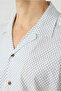 Short Sleeve Regular Fit Apaş Collar Patterned 100% Cotton Shirt - 3