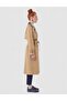 Collar Detailed Trench Coat Beige - 5