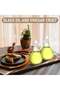 2 Pcs 10.5 oz Oil and Vinegar Dispenser Cruet Set Olive Oil Dispenser Bottle Vinegar Glass Cruet for Kitchen Elegant Condiment Container for Homemade Salad Dressing Pancake Syrup - 4