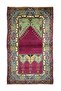 Vintage Konya Hand Woven Prayer Rug, Mihrap Patterned 110X200 cm (2.2 m²)