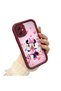 Samsung Galaxy A05 Compatible Case Camera Protector Minnie Pattern Burgundy Dear Couple Silicone Phone Case - 3