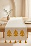 Tree of Life Embroidered Tassel Embroidered Cotton Runner Tablecloth 40X130 cm