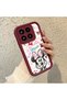 Mi 15 5g Compatible Case Camera Protector Minnie Pattern Maroon Lover Couple Silicone Phone Case - 3